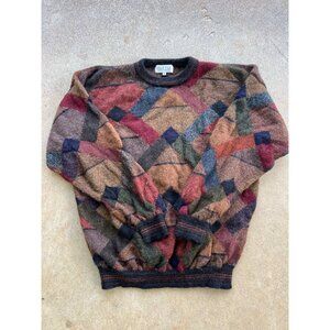 Vintage Tuttle XL Geometric Cosby Alpaca Wool Sweater A4